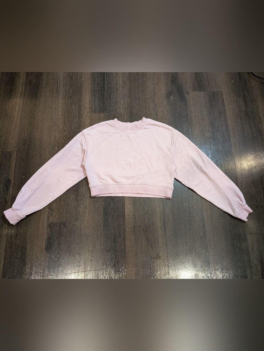 Divided sz. XS blush pink cropped sweatshirt